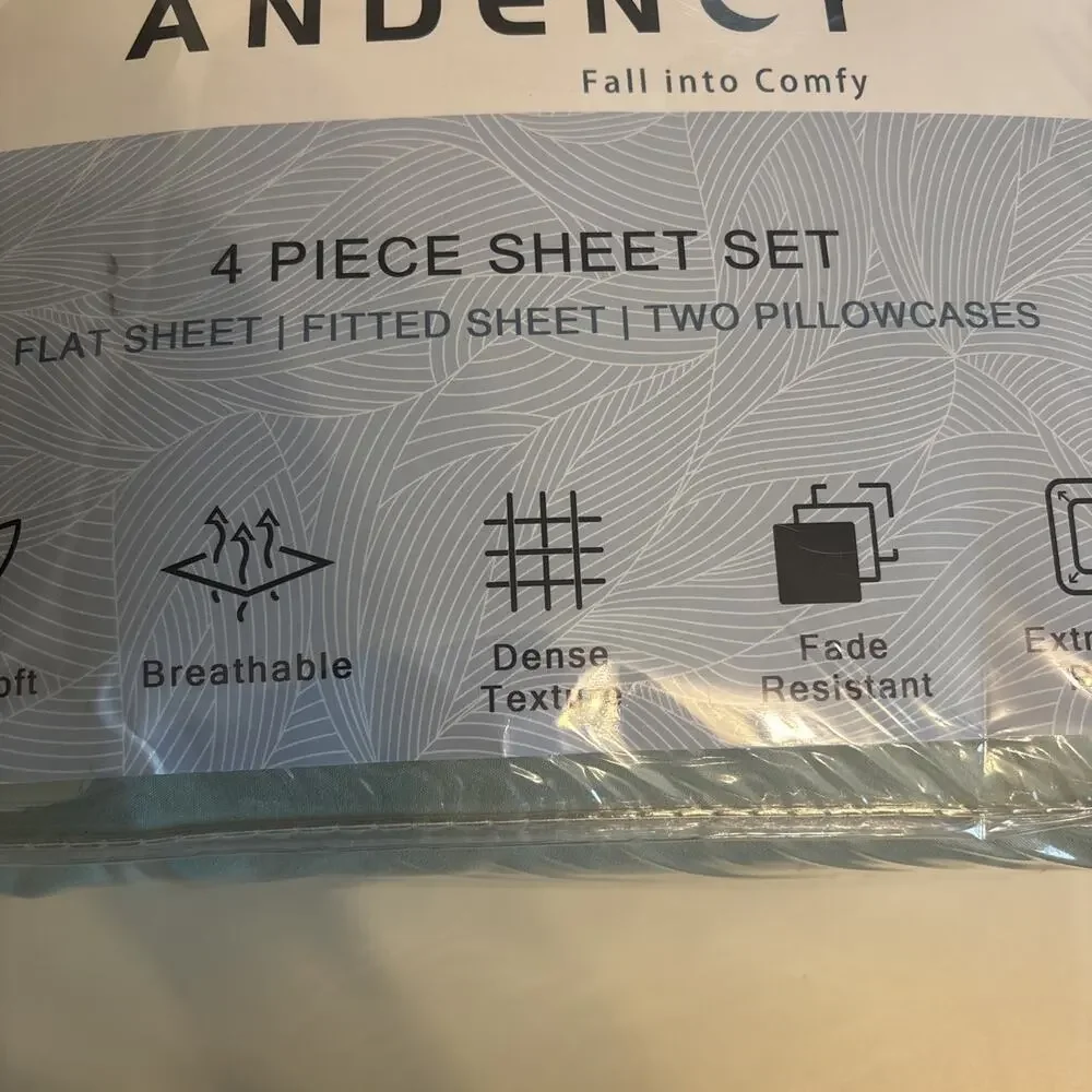 Andency King Size Sheets Set 4 Pieces, Sage Green New In Package